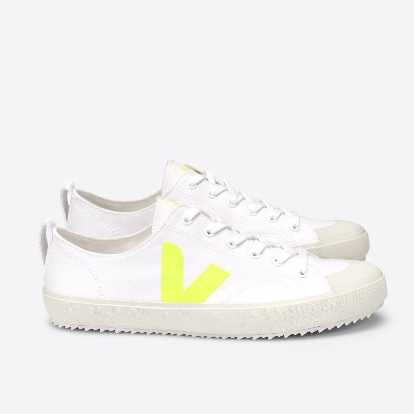 Veja Nova Canvas Womens Trainers White/Yellow UK 78897